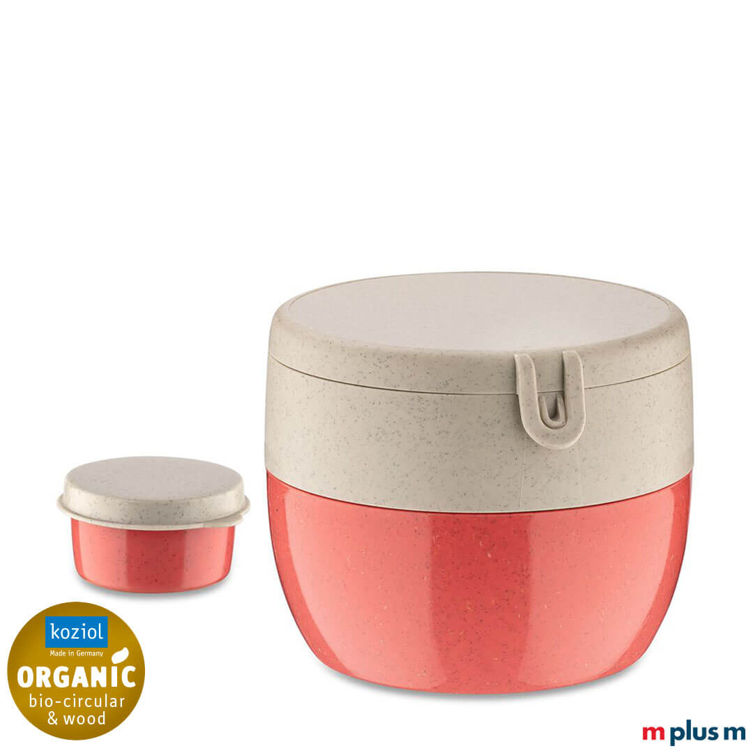 Koziol Bentobox M Bio Circular Lunchbox in der Farbe Koralle/Nature Coral