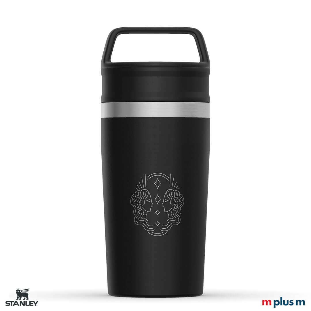 Hochwertiger Stanley Cafe To Go Thermobecher  in schwarz mit Logo Gravur