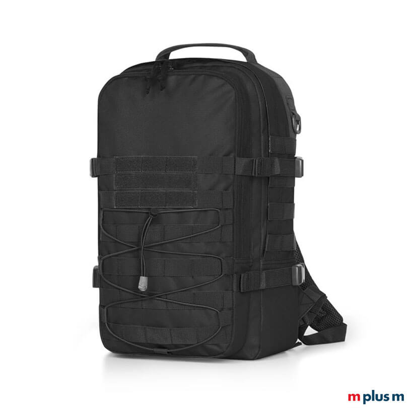 Cooler Laptoprucksack Molle in Schwarz zum bedrucken