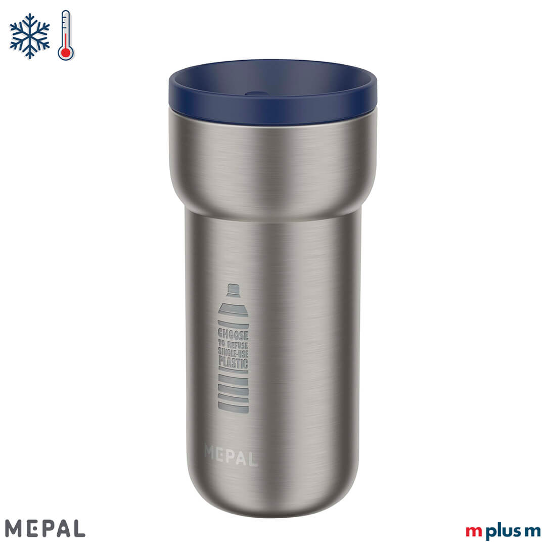 Schöner Mepal Thermobecher Ellipse 375 ml in Vivid Blue – stylischer Edelstahlbecher für heiße und kalte Getränke unterwegs