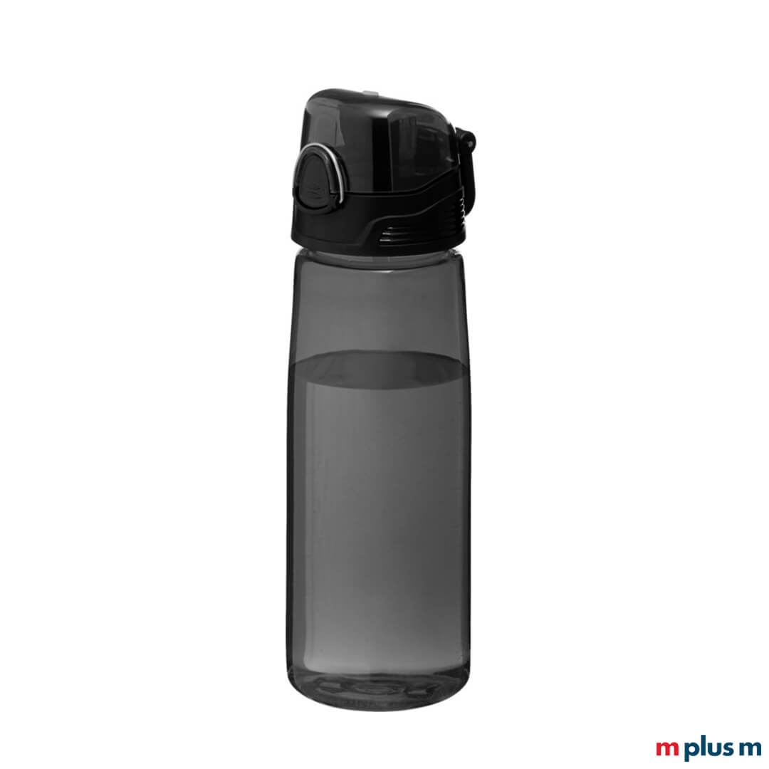Schwarze Sportflasche als nachhaltiges Werbemittel bedrucken