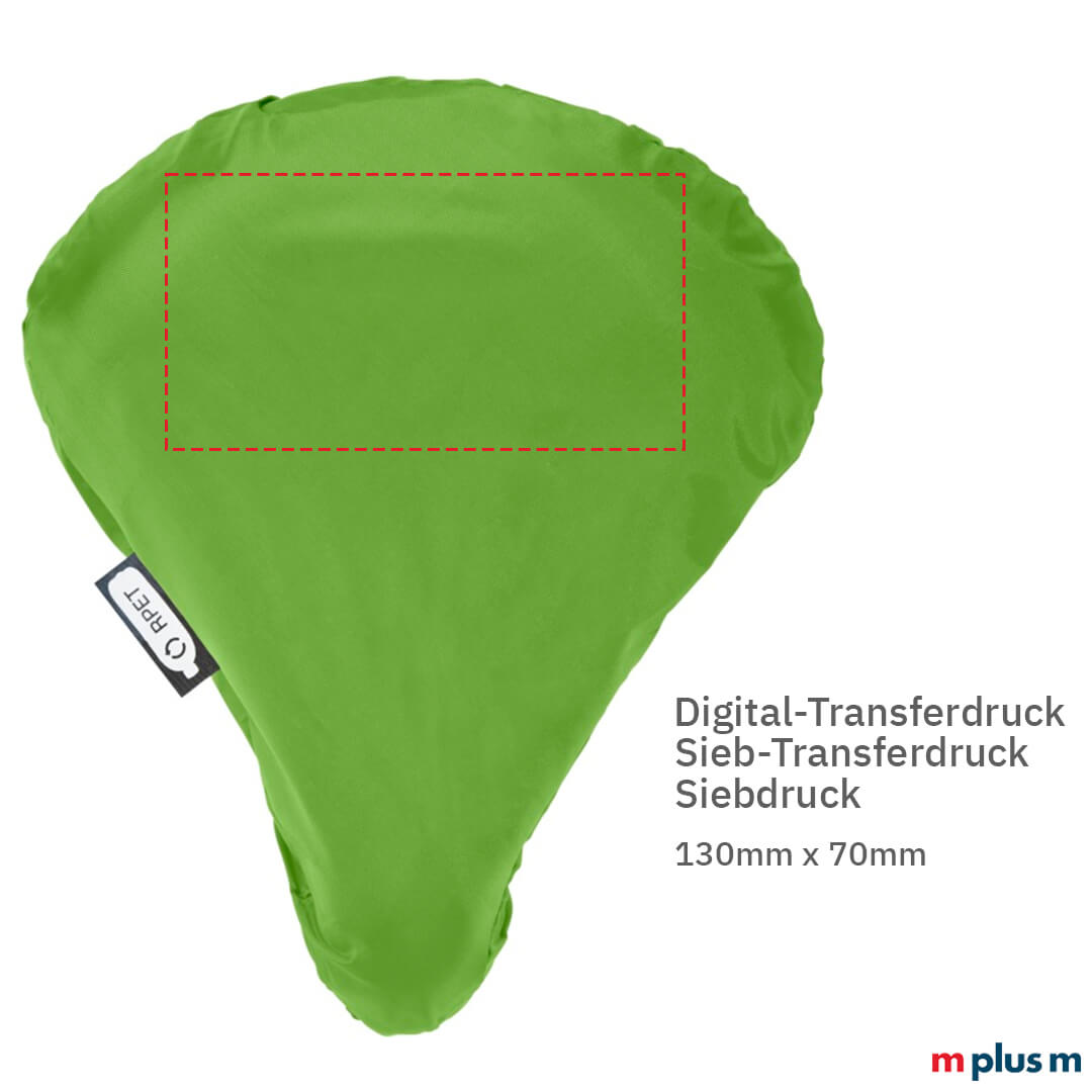 Druckfläche auf Recycling Fahrradsattelbezug Velo