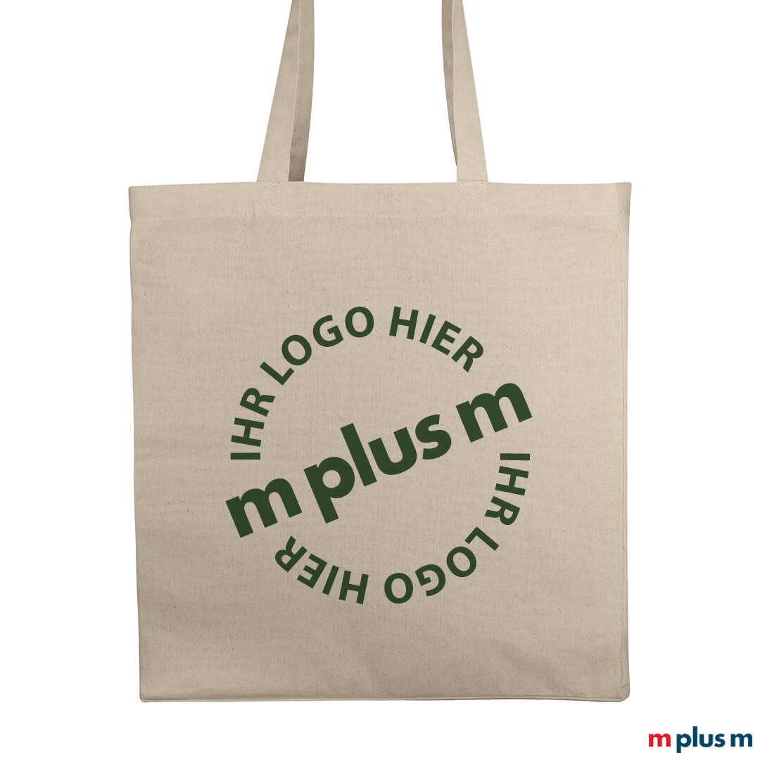 OEKO-TEX zertifizierte Stofftasche in Natur individuell mit Logo bedrucken – schon ab 50 Stück, auch mit Express Lieferung