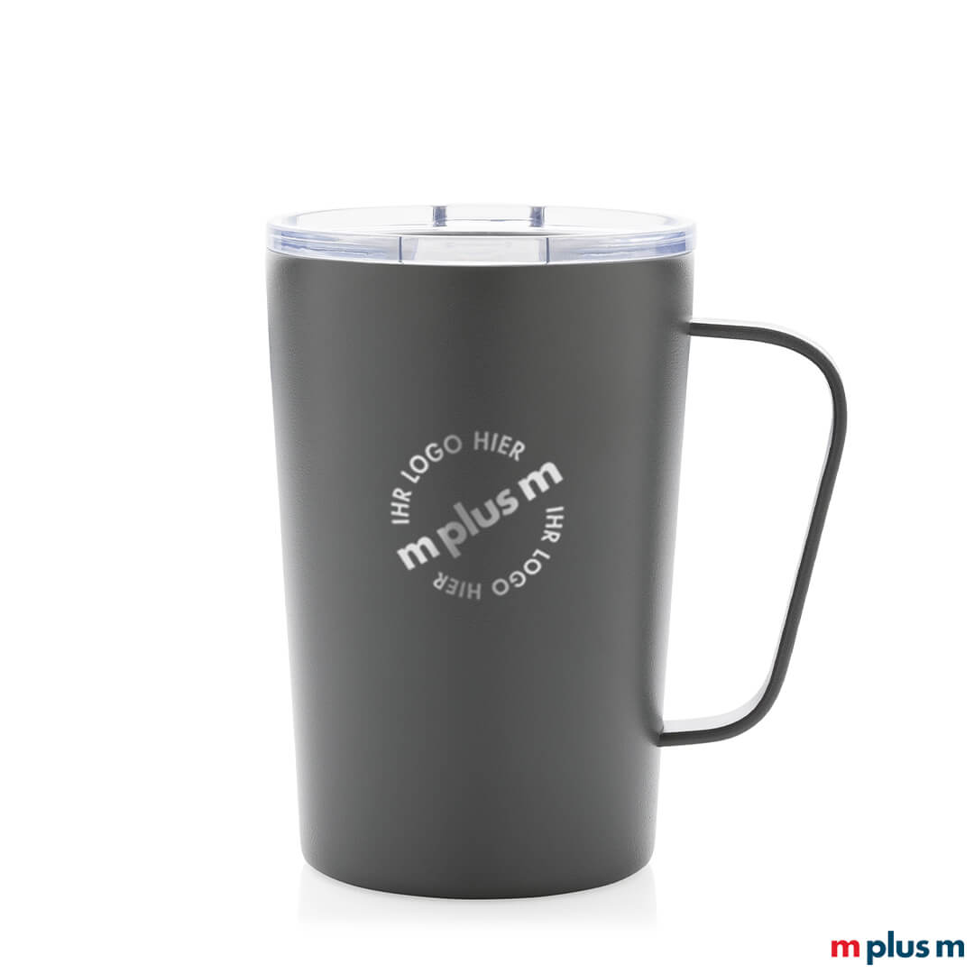 Edelstahl Thermotasse Jack in anthrazit mit Logo bedrucken