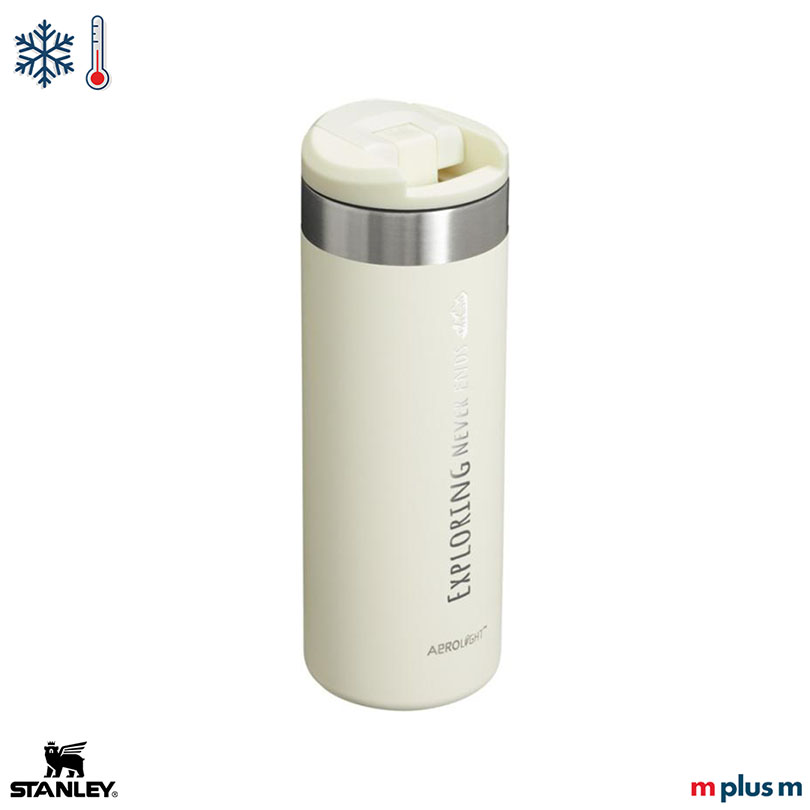 Cremefarbener Stanley AeroLight Transit Becher, 470ml, hält Getränke bis zu 6 Stunden heiß