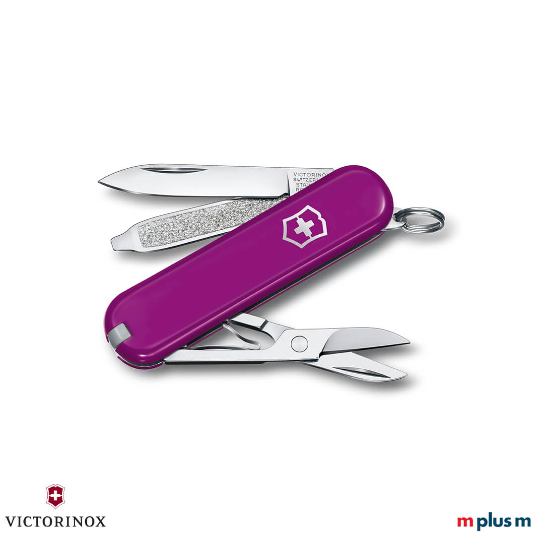 Kleines Schweizer Taschenmesser 'Classic SD Colors' in Lila als Werbeartikel