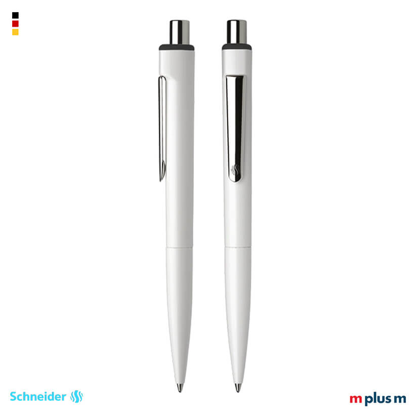 Schneider Kugelschreiber K1 in weiß/schwarz Logo bedrucken
