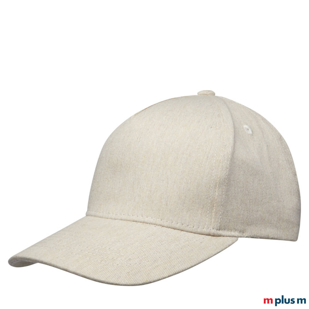 Beige Cap Onyx aus recycling Material bedrucken mit Logo als umweltfreundliches Goody
