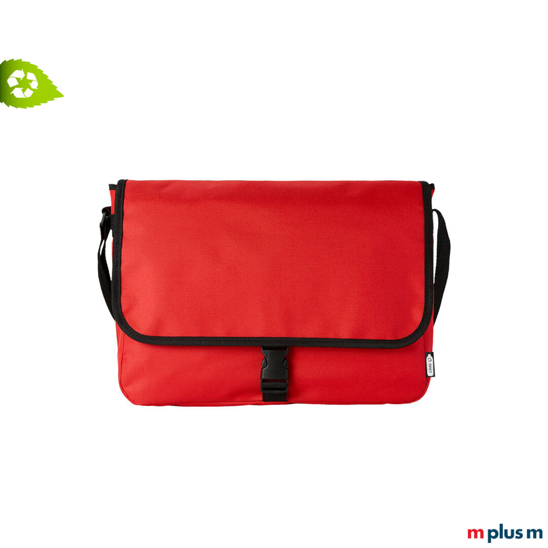 Schultertasche in rot mit Ihrem Logo bedrucken