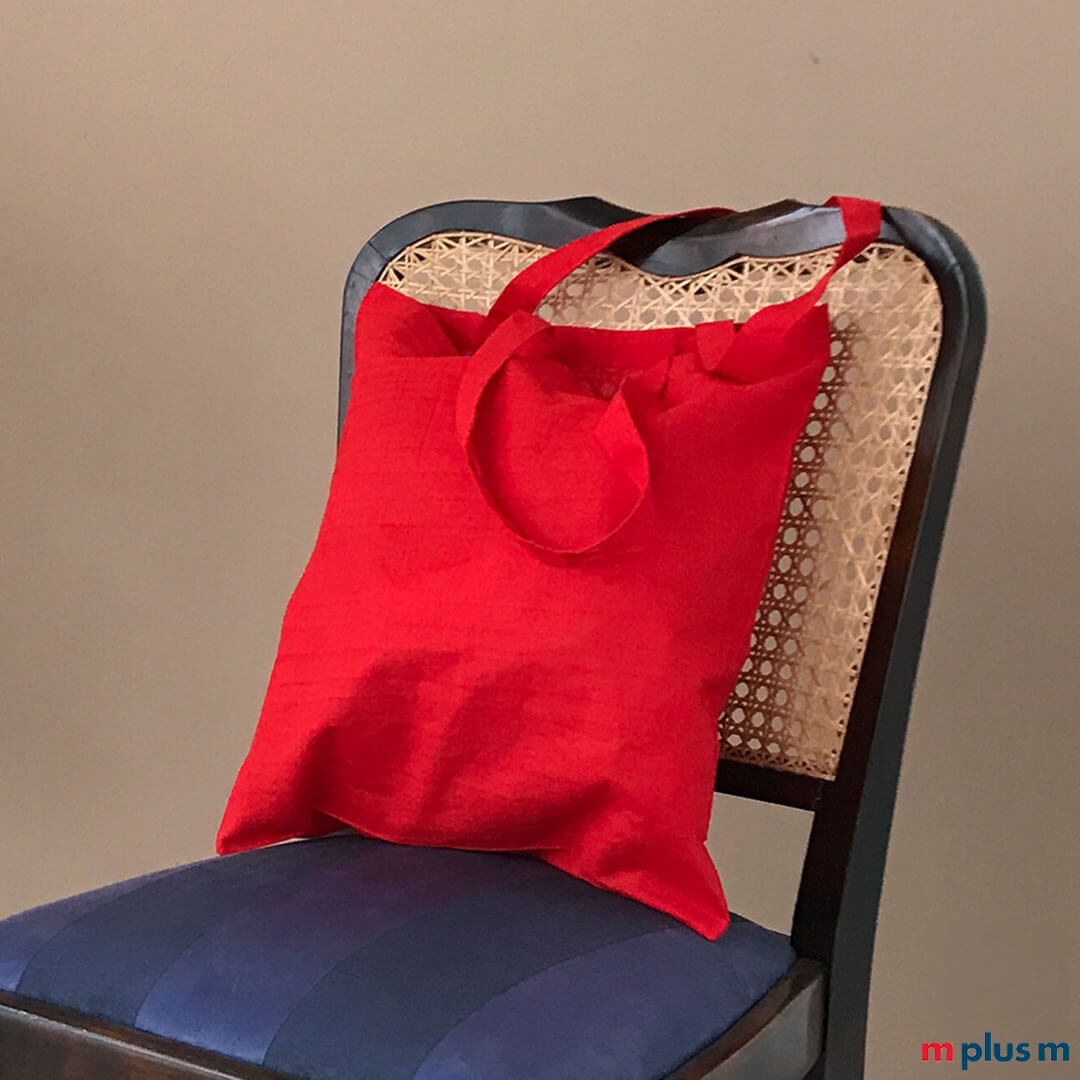 Rote Caro Baumwolltasche, 38 x 42 cm, ressourcenschonende Mehrwegtasche, bedruckbar