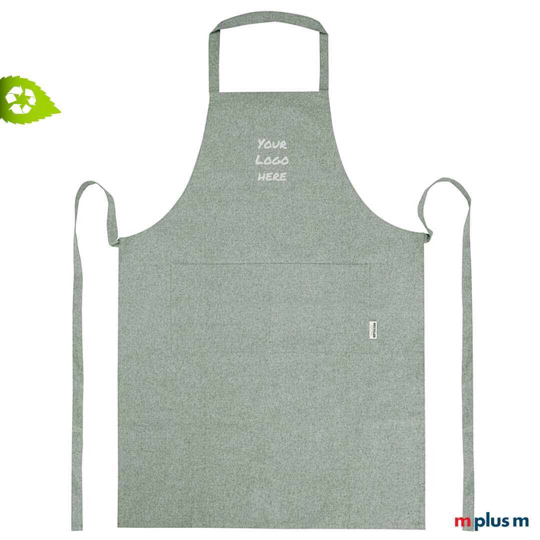 Nachhaltige Grillschürze aus Recycling Stoff mit Logo besticken