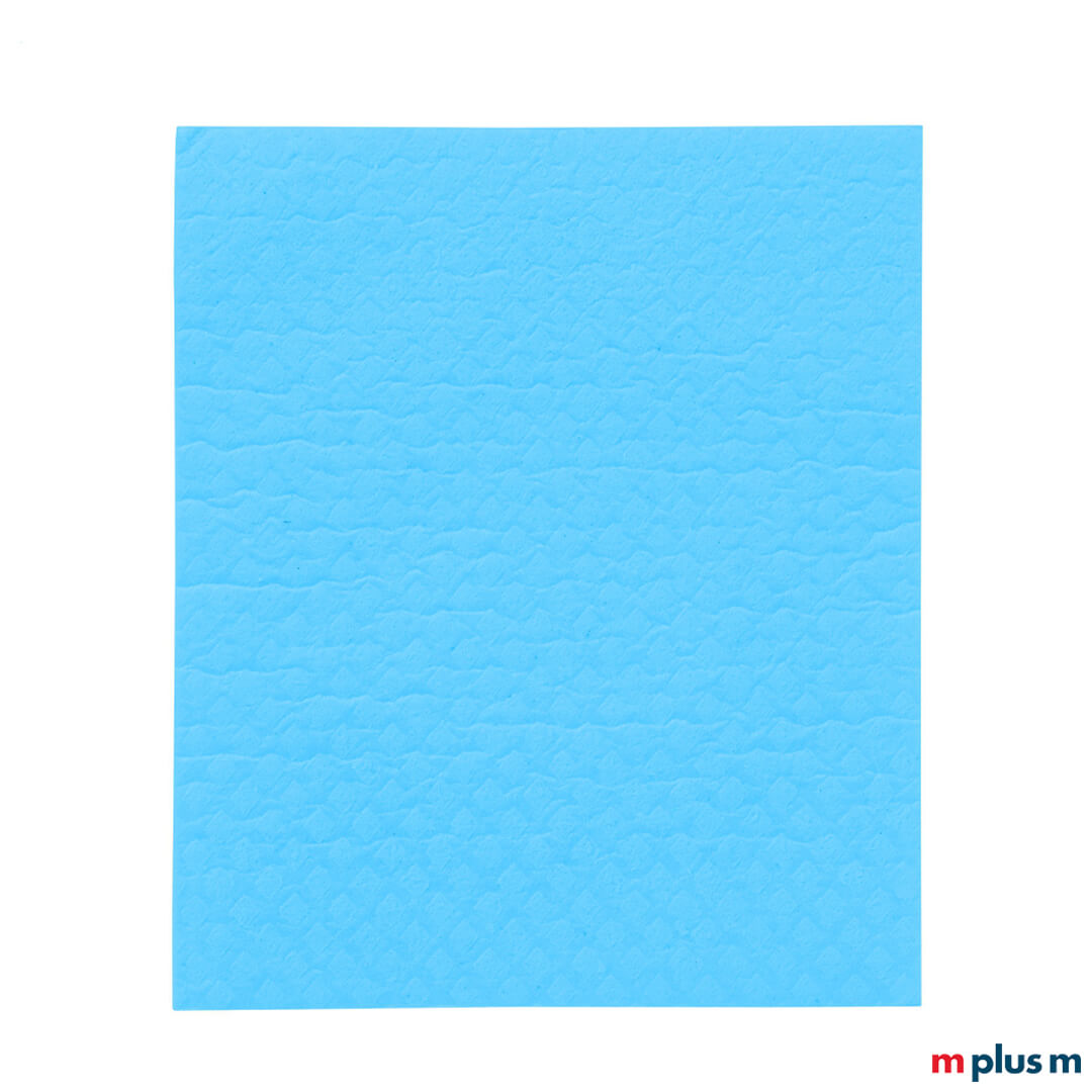 Blauer Abwaschlappen bedruckbar mit Logo Motiv. Waschbar bis 90°C