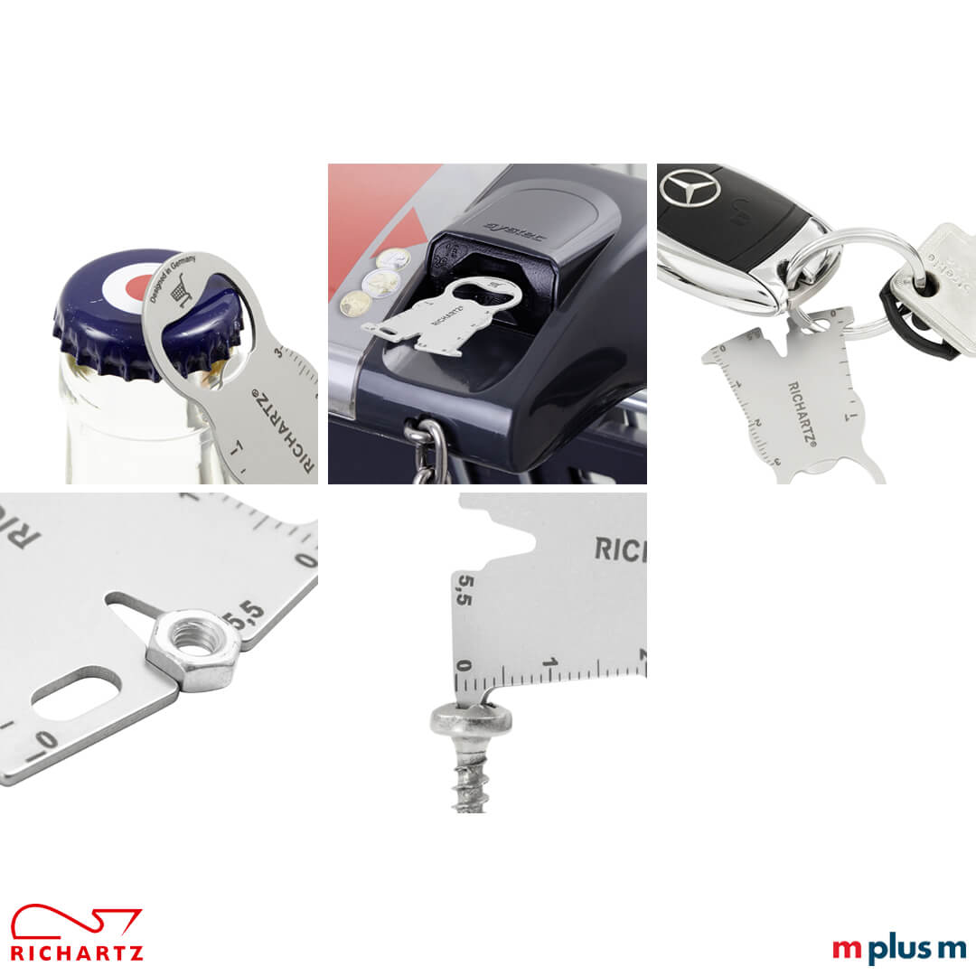 Mit 8 praktischen Funktionen: Der Einkaufswagenlöser karl als preiswerter Streuartikel