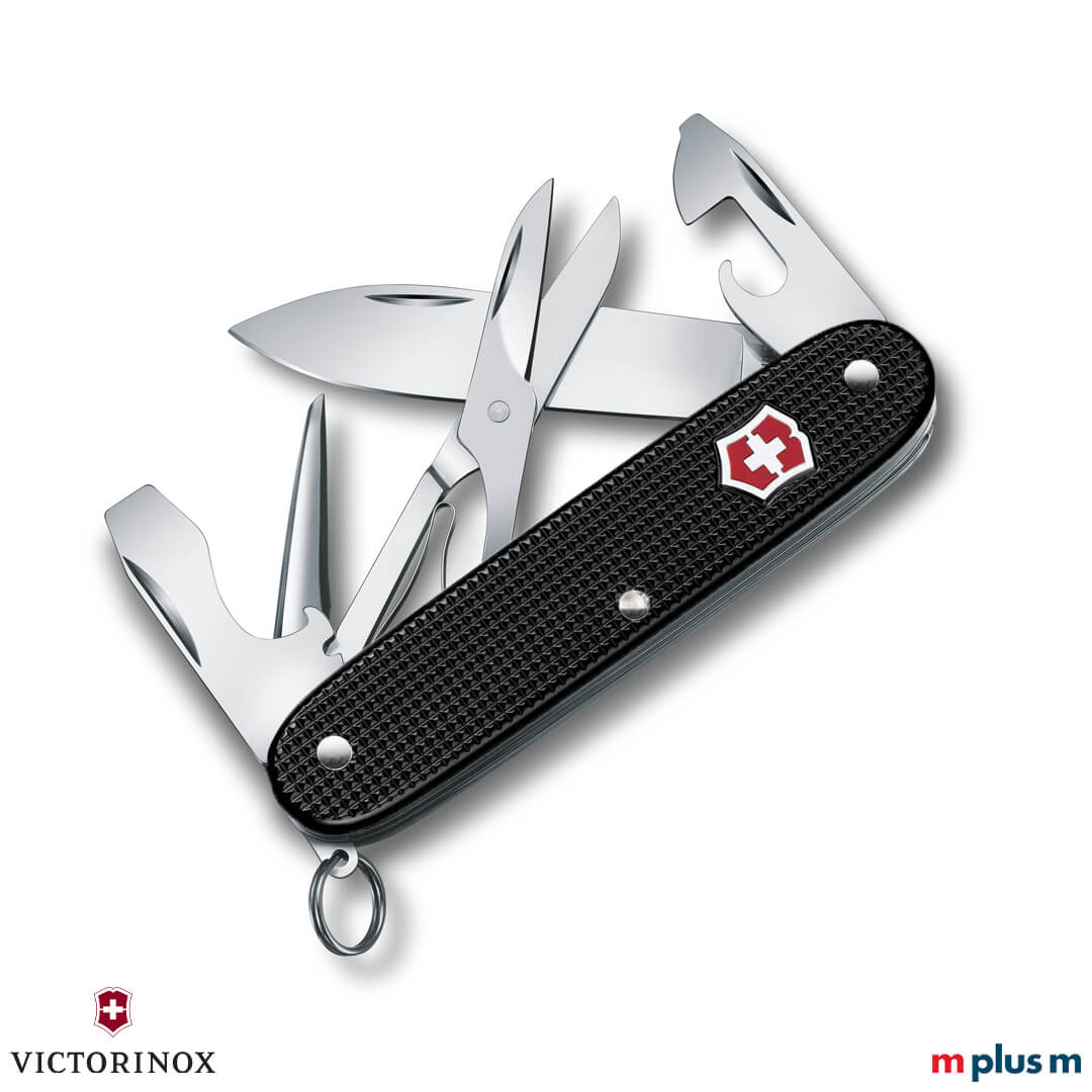 Schweizer Victorinox Pioneer Alox X Taschenmesser mit schwarzer Schale als Werbeartikel mit Logo Gravur