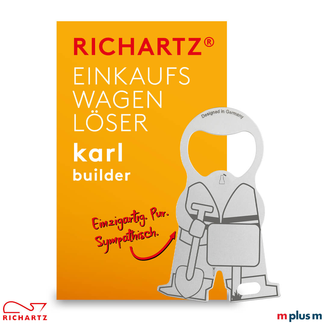 Richartz Einkaufswagenlöser karl builder als Giveaway für Kunden und Mitarbeiter