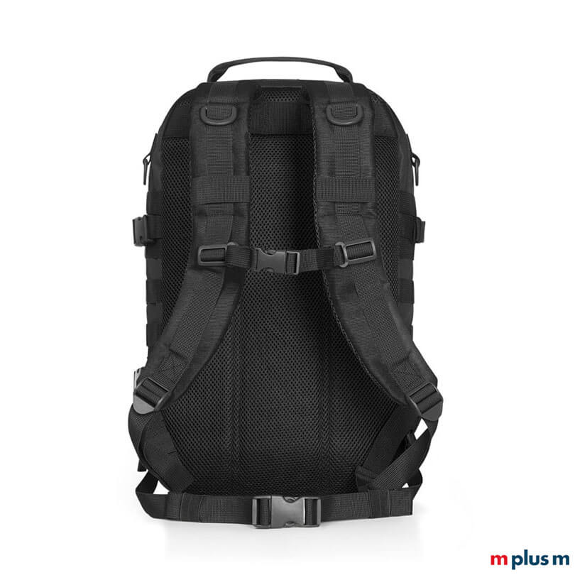 Cooler Laptoprucksack Molle in Schwarz als Werbeartikel