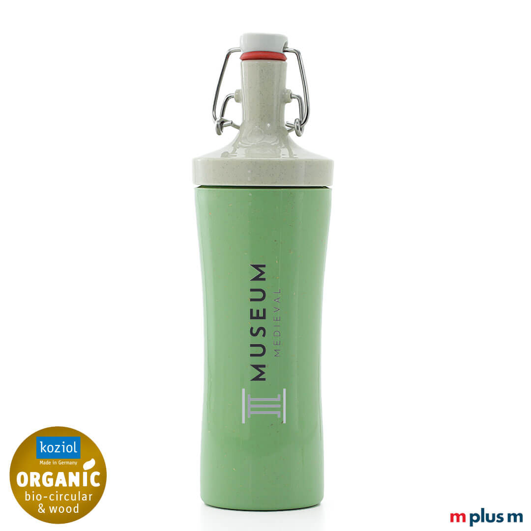 Koziol Plopp Trinkflasche mit Bügelverschluss. Made in Germany. ab 100 Stück als Werbeartikel mit Luxus Rundumdruck