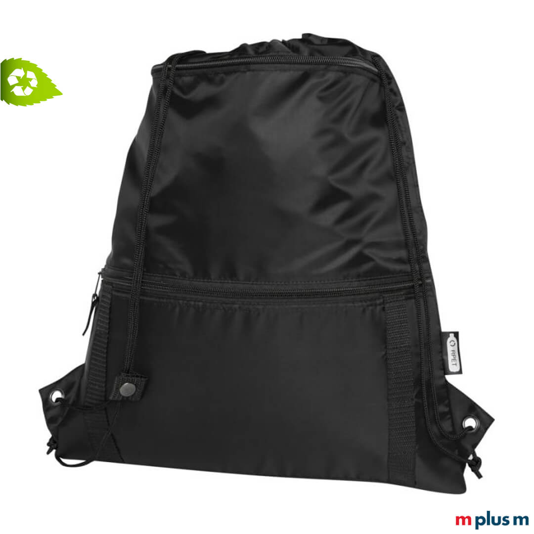 Sportbeutel aus Recycling PET Stoff mit ihrem Logo bedrucken zum verschenken