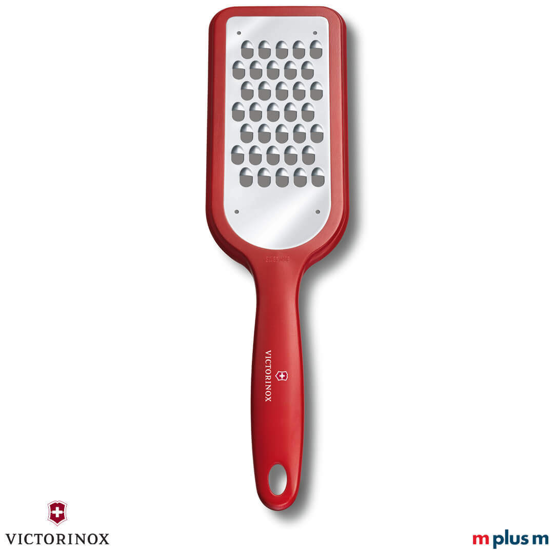 Praktische grobe Küchenreibe von Victorinox mit eigenem Logo selbst gestalten. Ein praktisches Werbegeschenk.