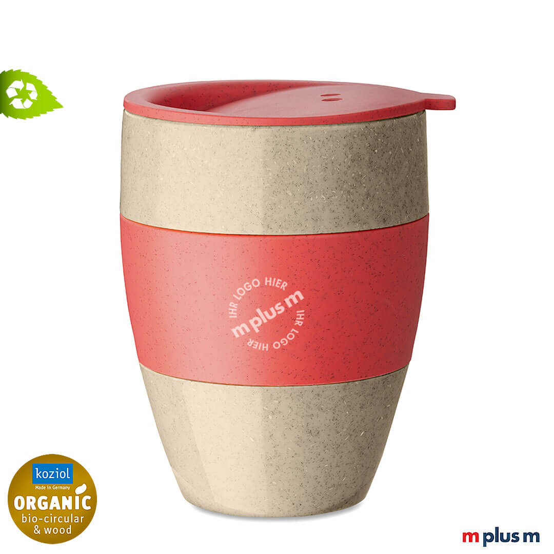 Mit Bio-zirkulärem Recycling Plastik: Der Aroma To Go Thermobecher als nachhaltiges Werbegeschenk in Farbe Nature Coral