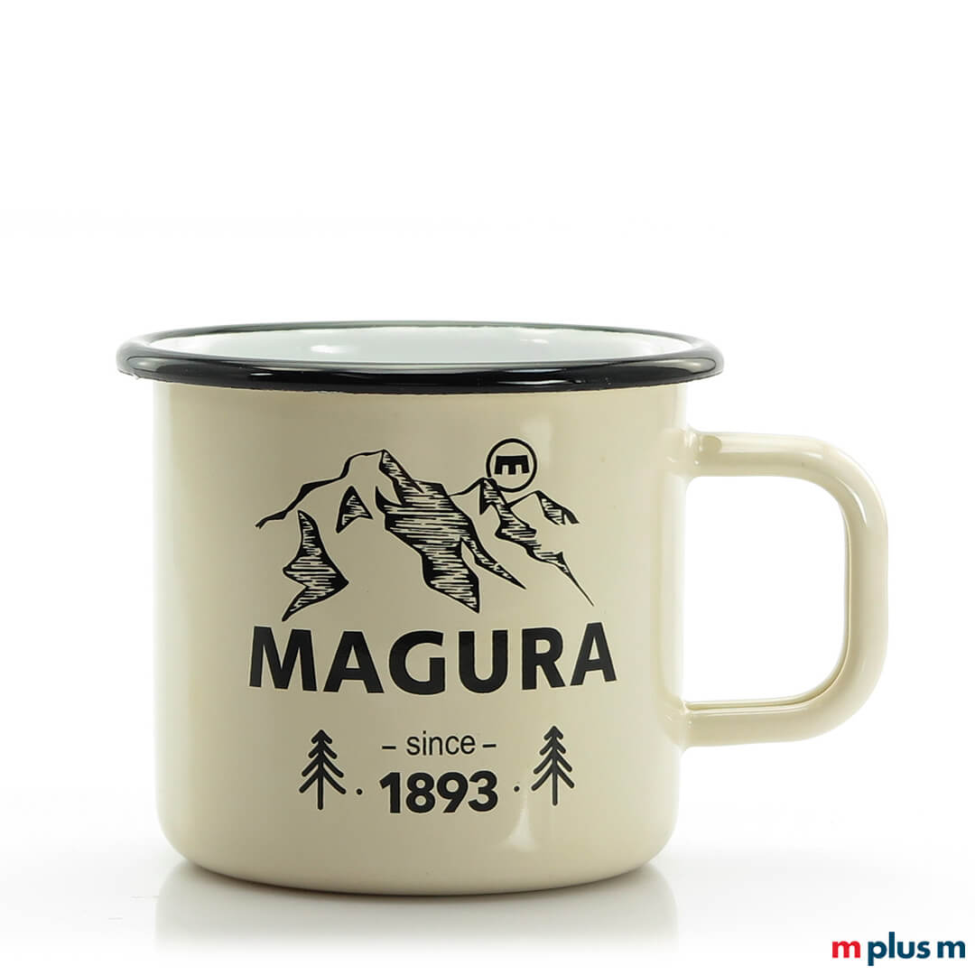 'Helena' Emaille Tasse Wunschfarbe