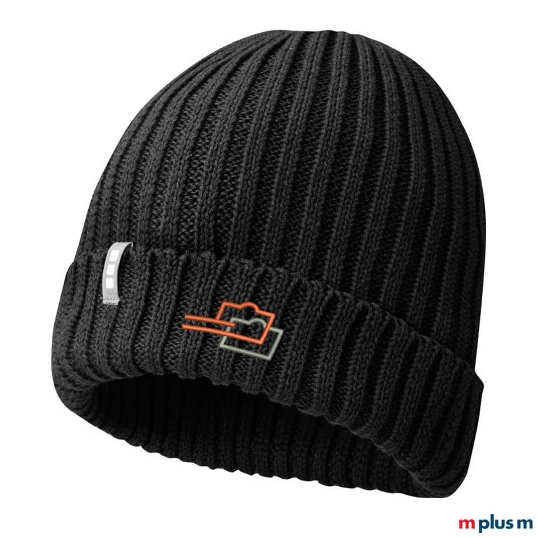 Daniel Beanie aus Bio-Baumwolle mit Logo Stick