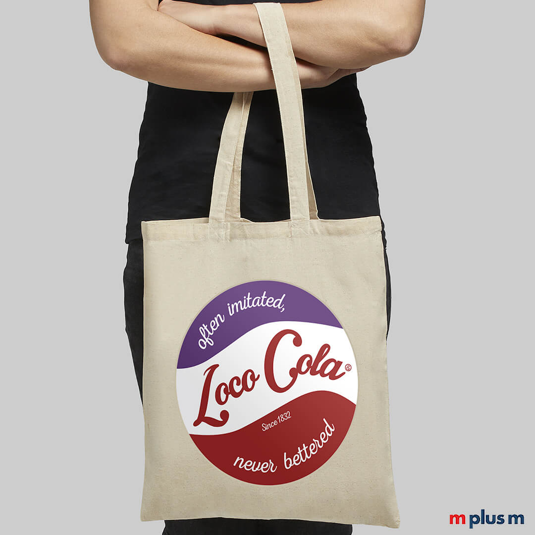 Stoffbeutel Paula 140 als besonders preiswertes Giveaway mit Logo Druck