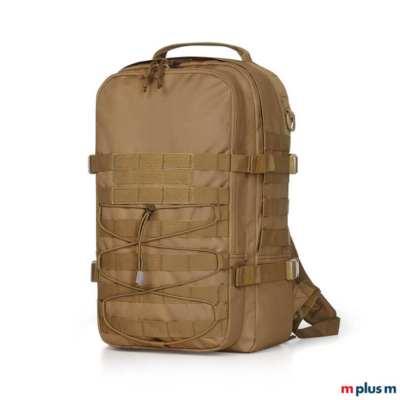 Cooler Laptoprucksack Molle in Holzbraun zum bedrucken