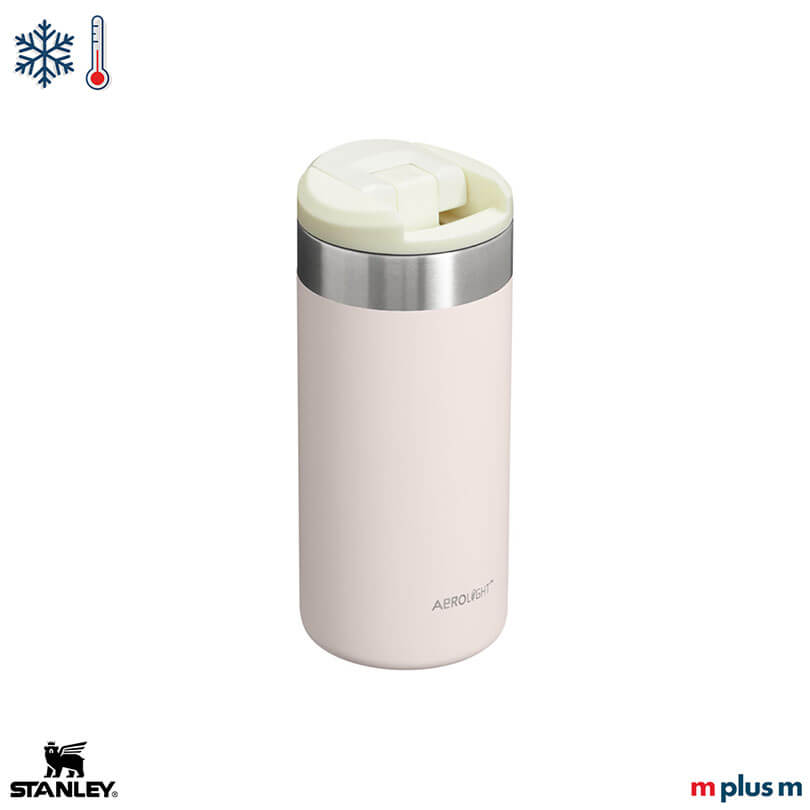 Rosa Stanley Aerolight Transit 350 Thermobecher mit AeroLight-Isolierung, auslaufsicher und BPA-frei, funktionaler To Go Becher mit Logo bedrucken