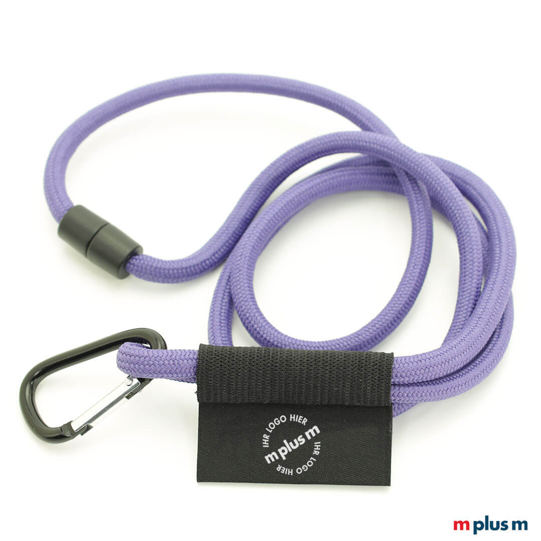 Nautic Kordel Flag Lanyard in Pantone Farbe nd mit großem Alu-Karabiner (optional gegen Aufpreis). Preiswerter Werbeartikel in Sonderanfertigung.