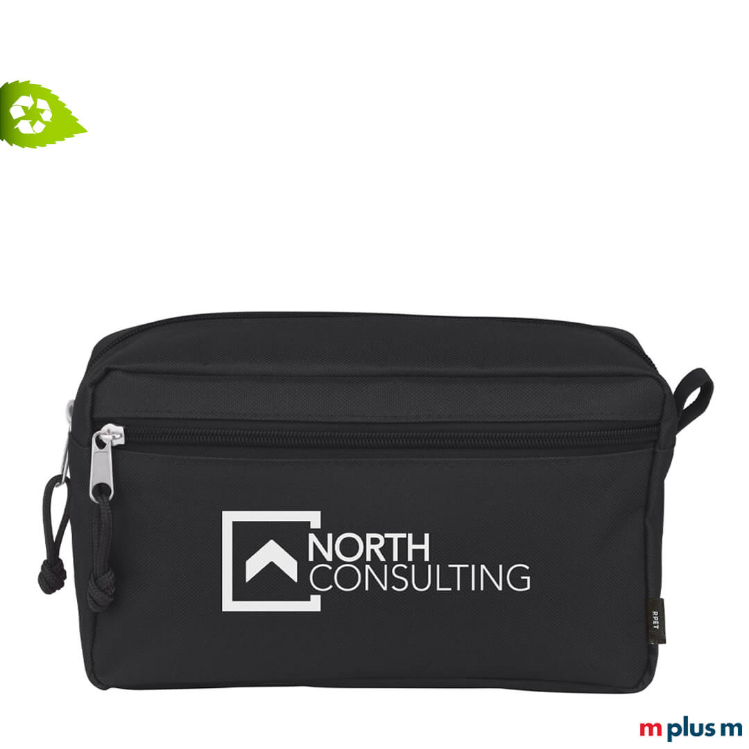 Carla Kosmetikbeutel in Farbe schwarz bedruckt mit Ihrem Logo Motiv als Giveaway