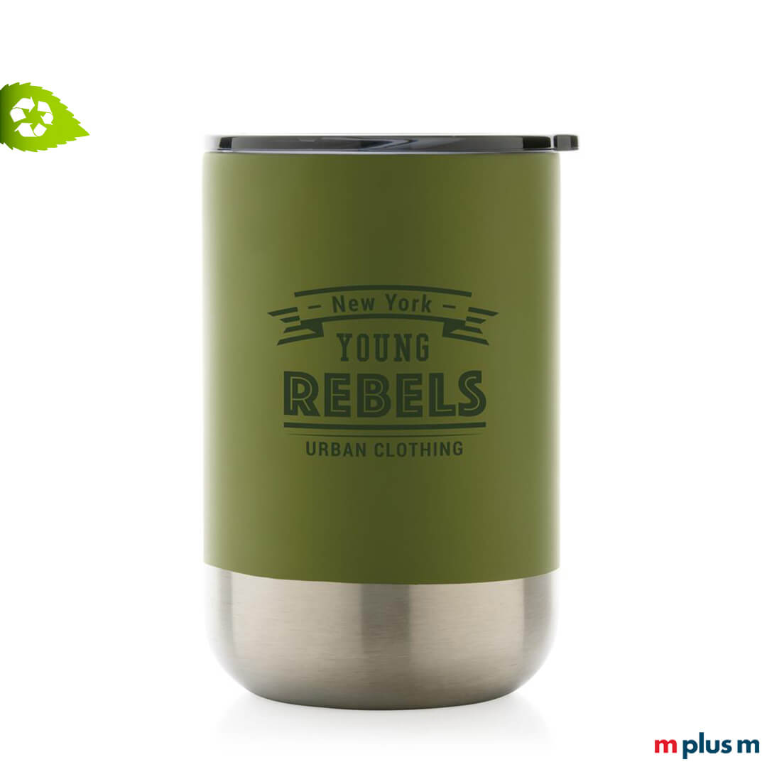 Personalisierte Tasse aus nachhaltigem Edelstahl für umweltbewusstes Marketing