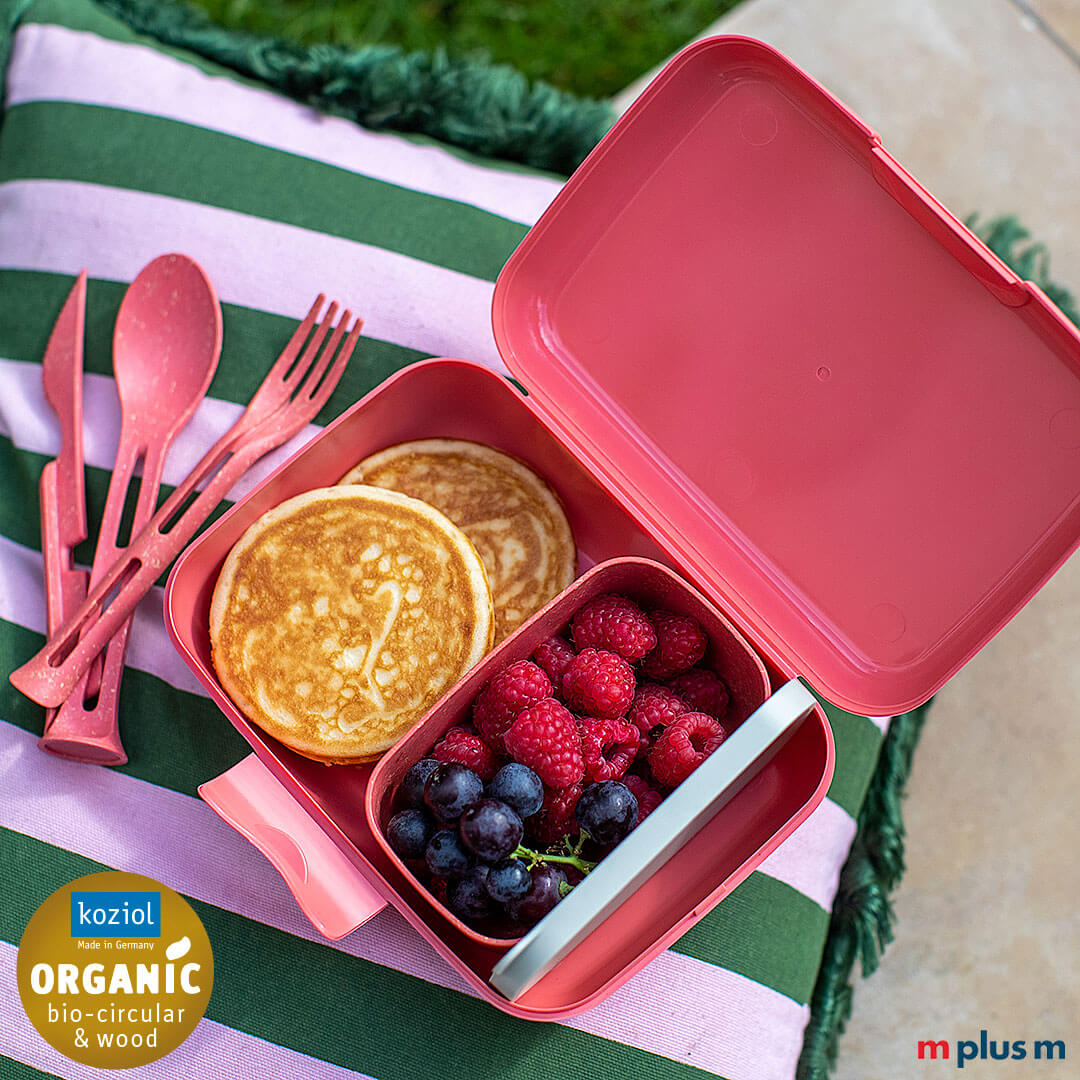 'Candy Ready Bio Circular' Set von Koziol in der Farbe Nature Coral für unterwegs To Go