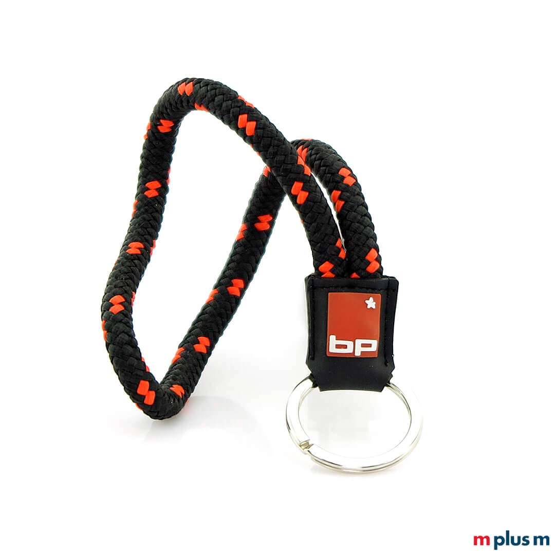 Rot-schwarzen Schlüsselanhänger mit Ihrem Logo bedrucken