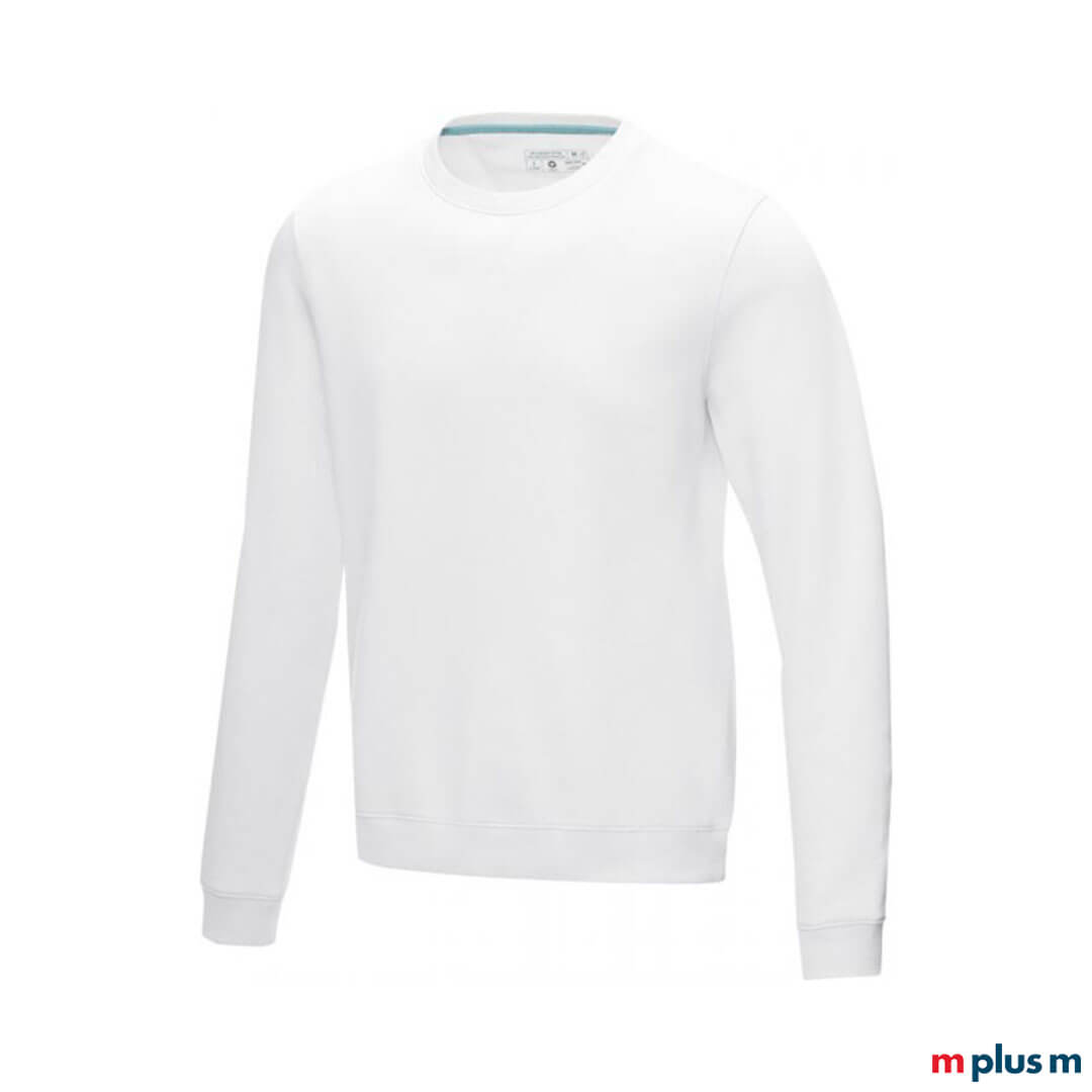 Weißes Sweatshirt für Herren. Mit Logo zu bedrucken.