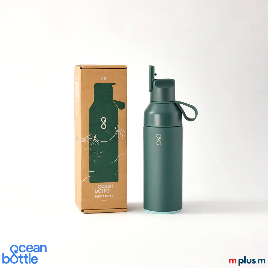 Thermosflasche aus nachhaltigem Material mit Logo-Gravur