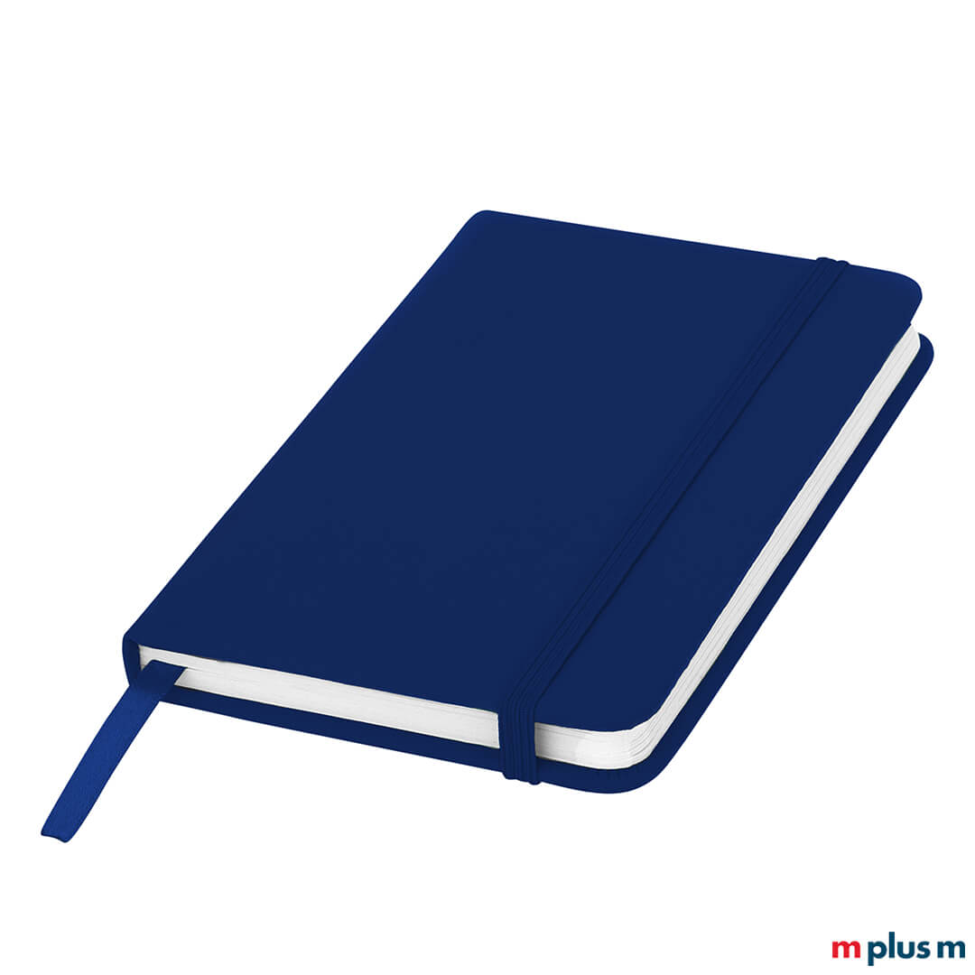 Notizbücher A6 Hardcover liniert fürs Büro mit Firmen Logo bedrucken - ideal als Mitarbeitergeschenk in Blau