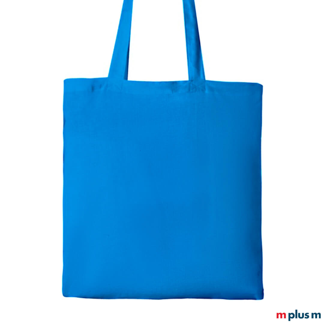 Hellblauen Jutebeutel bedrucken