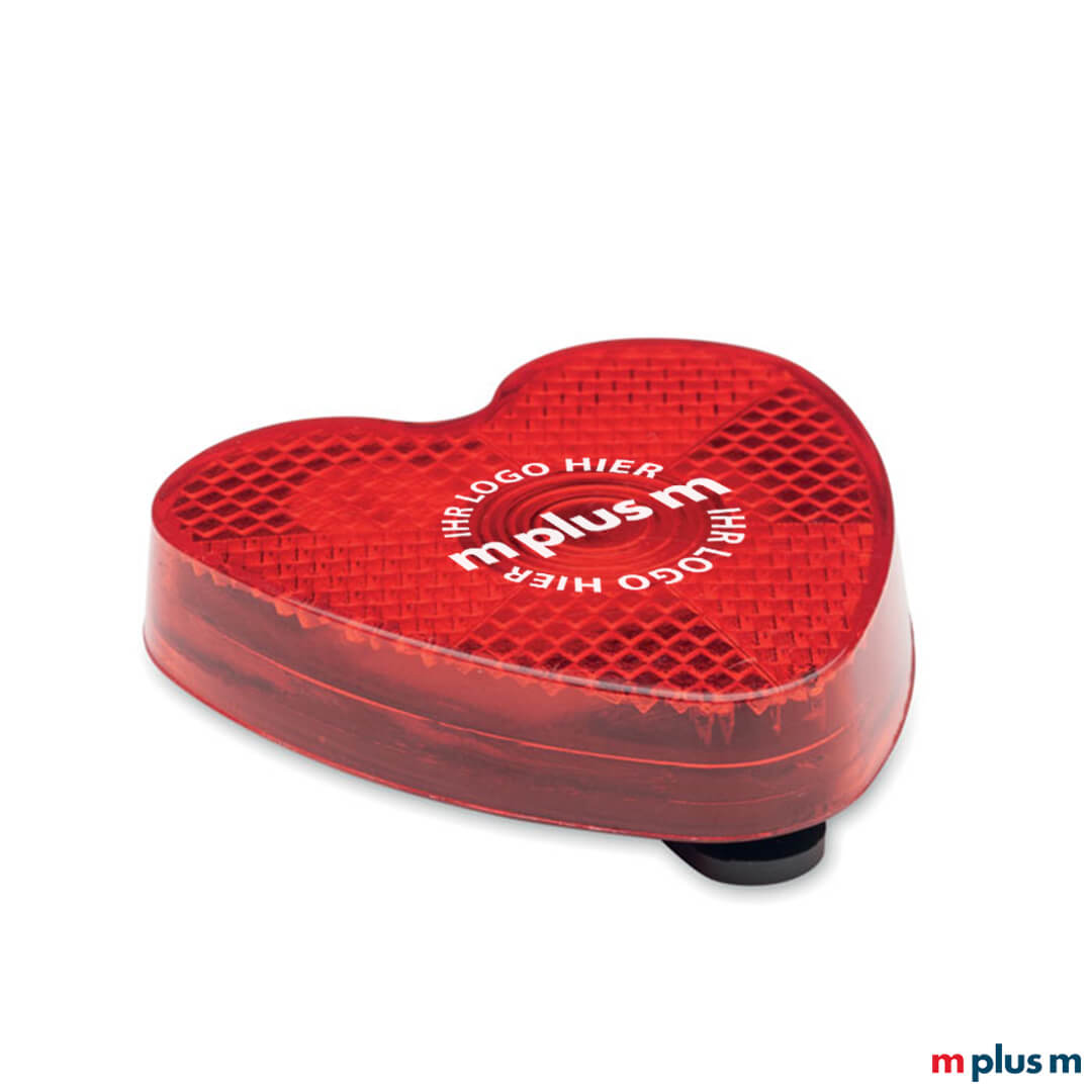 LED Reflektor in Herzform – günstig bedruckbar mit Wunschlogo