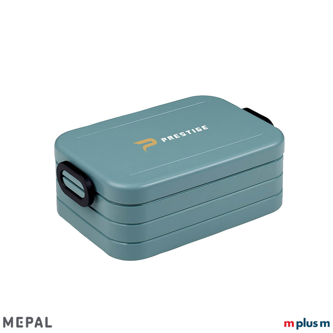 Hellblaue Lunchbox von Mepal mit Logo bedrucken