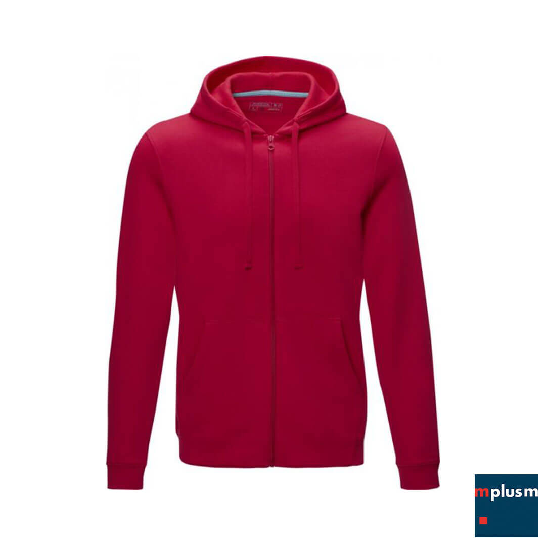 Nachhaltige Sweatjacke mit Kapuze in Rot