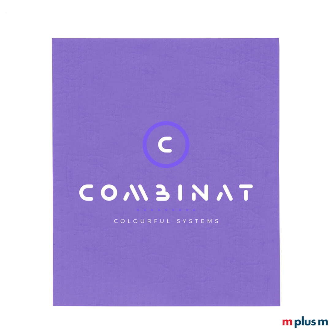 Werbeartikel Spüli Spültuch lila mit Motiv bedruckt zum verschenken