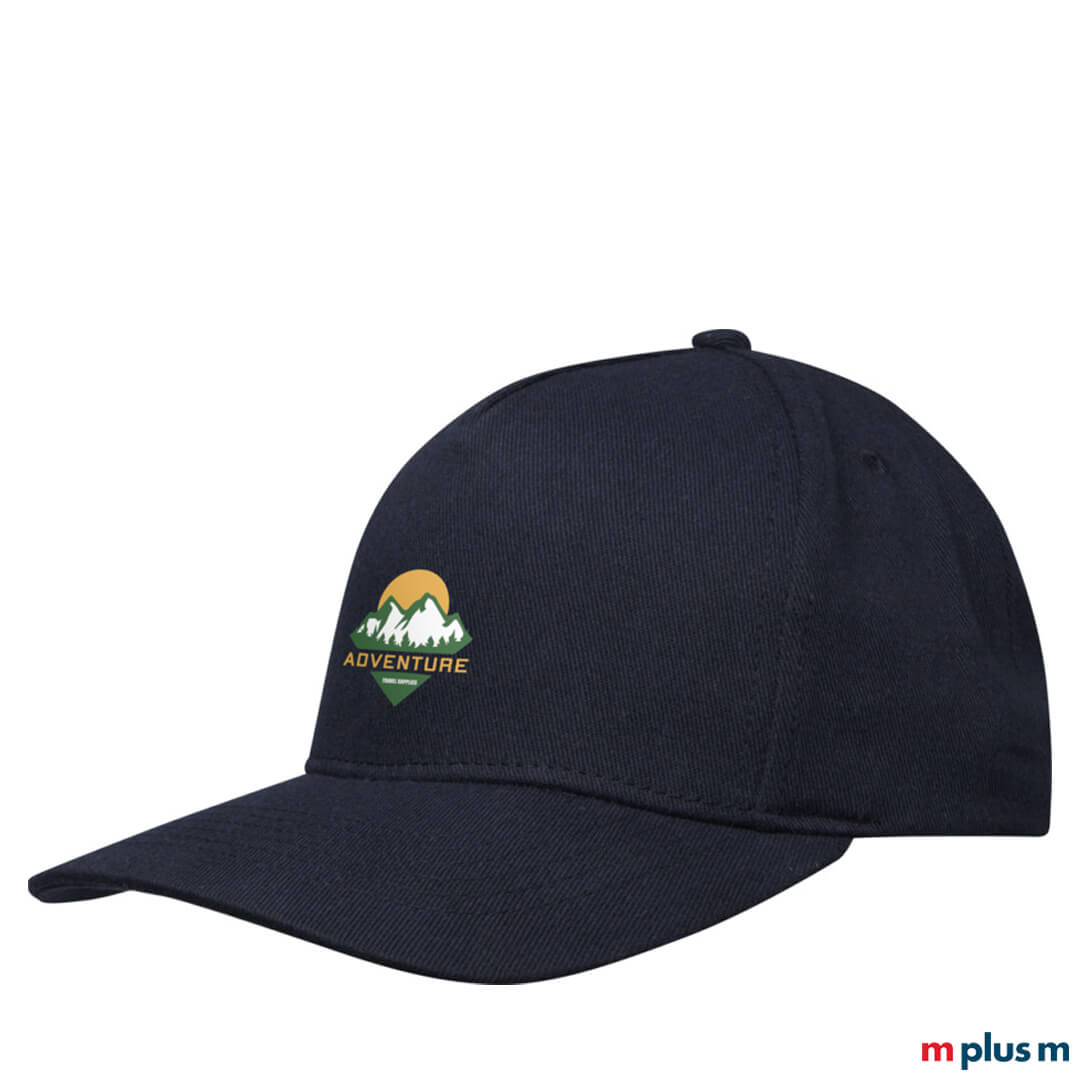 Sport Cap Onyx aus recycling Baumwolle mit Beispiel Motiv bedruckt