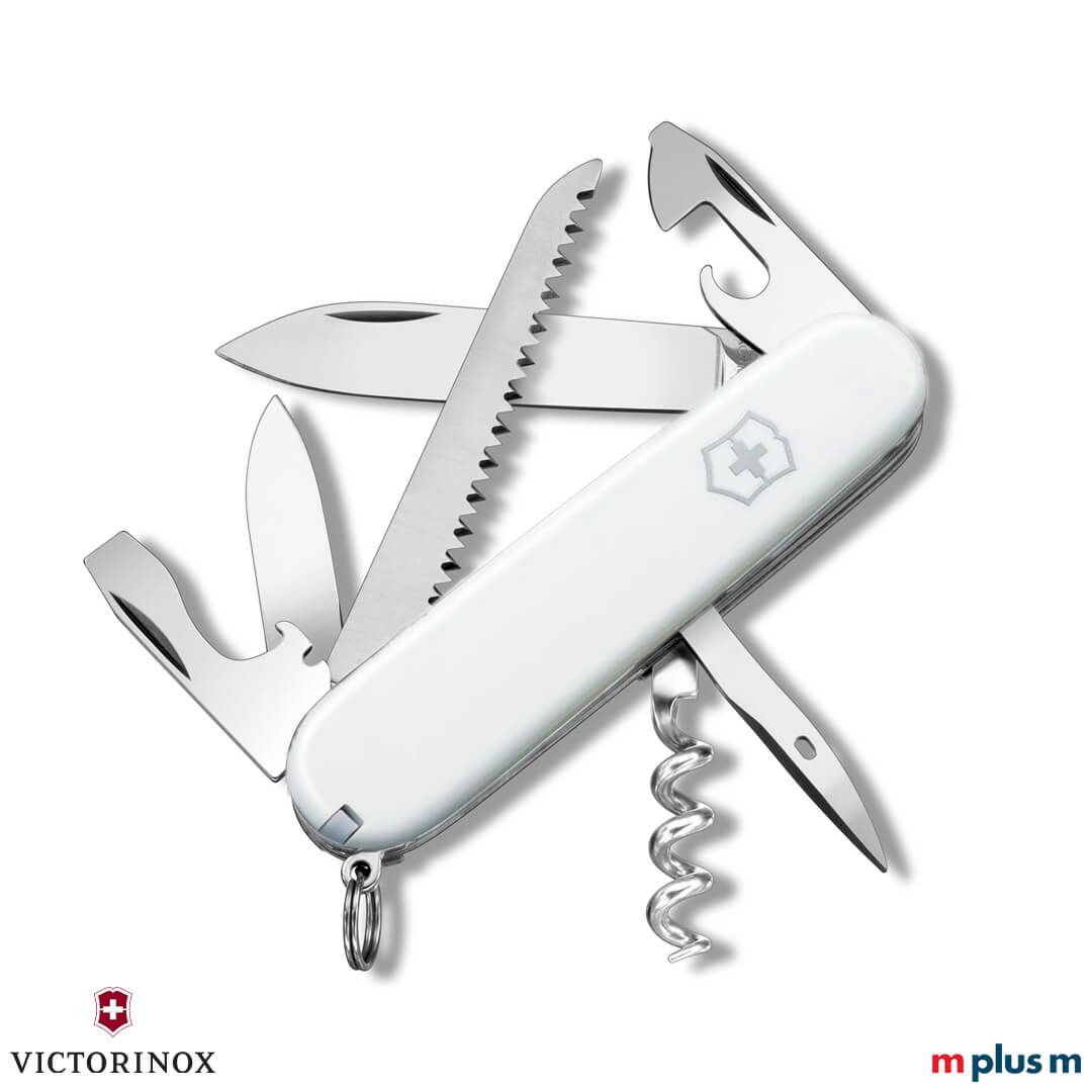 Victorinox Camper Schweizer Taschenmesser in Weiß – eleganter Werbeartikel für Camping und Outdoor mit Logo