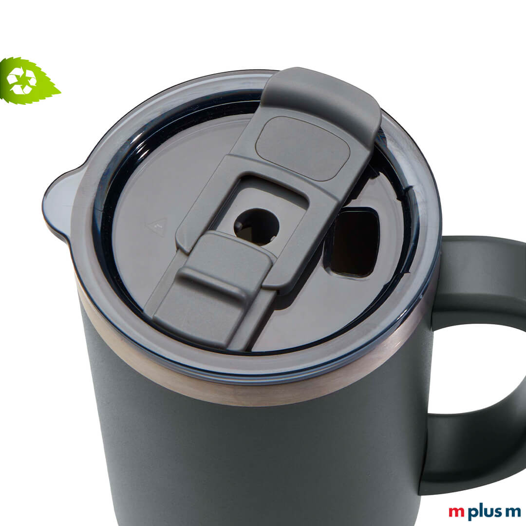 Schiebedeckel aus recyceltem Kunststoff in grau