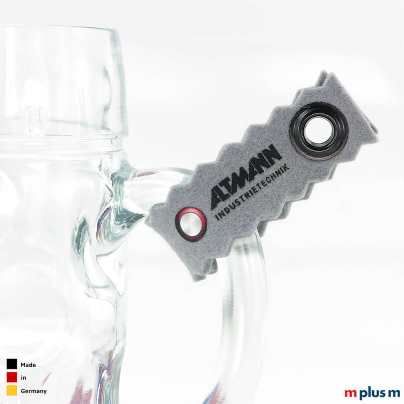 Made in Germany Goodie zum Oktoberfest: Maßkrugband aus Filz mit Logo Druck