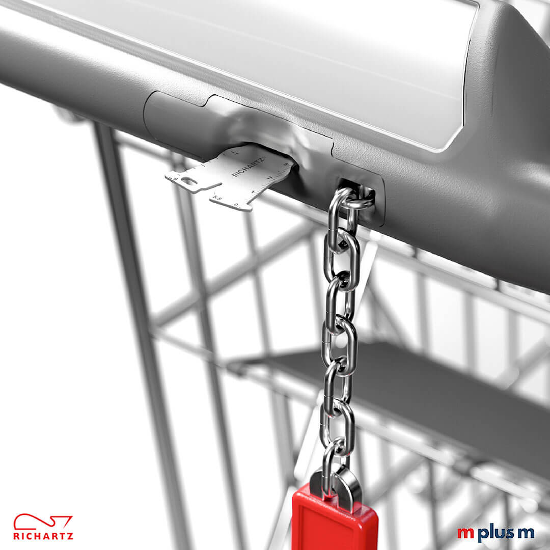 Praktisch und schön: karl der kleine Einkaufswagenlöser auf Edelstahl. Günstiges Giveaway.