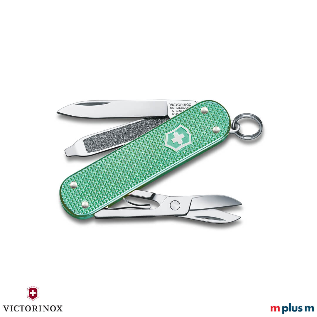 Victorinox Classic SD Alox in Minty Mint – mintgrünes Schweizer Messer mit Alox-Schalen als moderner Werbeartikel