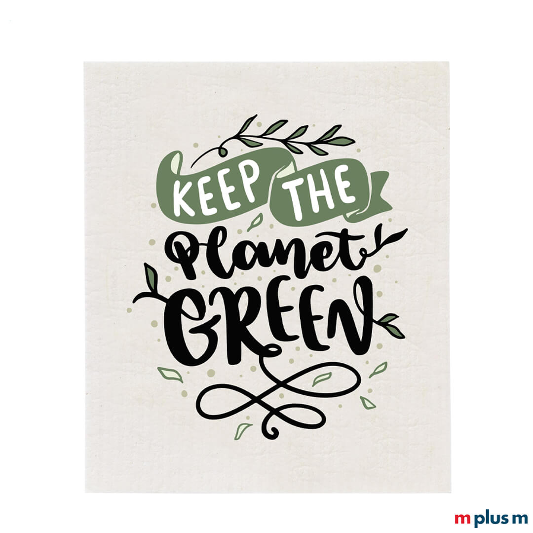 Spültuch nachhaltig bedruckt mit Logo Motiv perfekt zum verschenken als Werbegeschenk