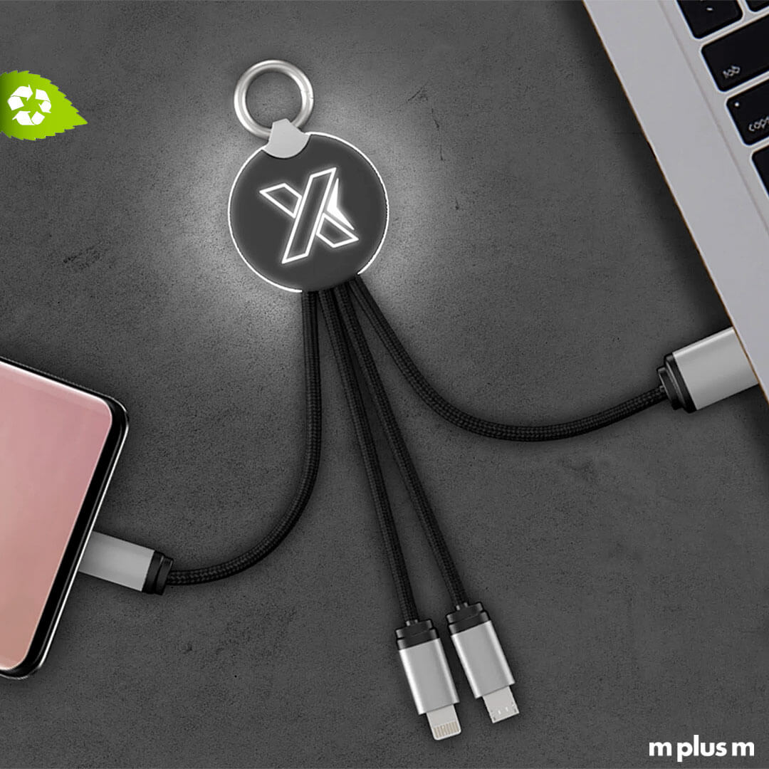 Das hochwertige 'Lumen' Ladekabel wird mir Ihrem Logo individualisiert. Technisches Give Away ab 50 Stück.